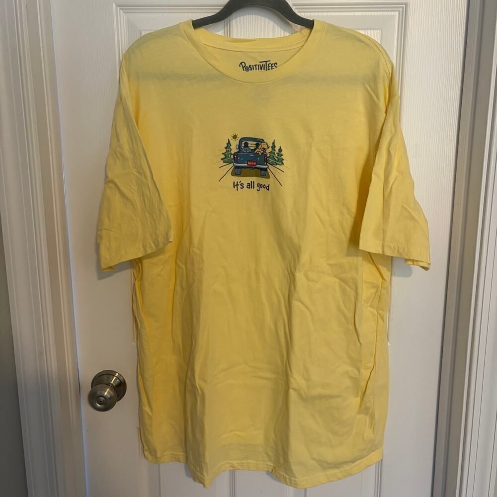 Positivitees It's All Good Dog Truck Tee Yellow 2XL